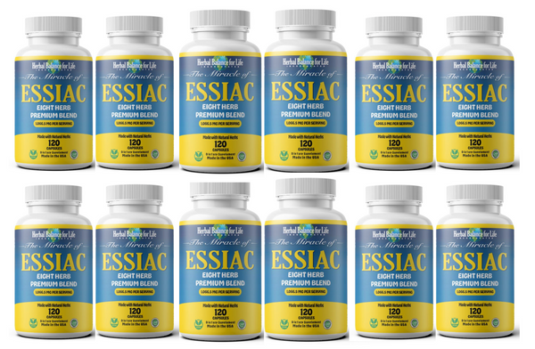 8 Herb Essiac Tea Capsules, 1066.5 mg per serving, Vegan, 12 Pack 1440 Capsules, Eight Herb Essiac, No Brewing or Refrigeration