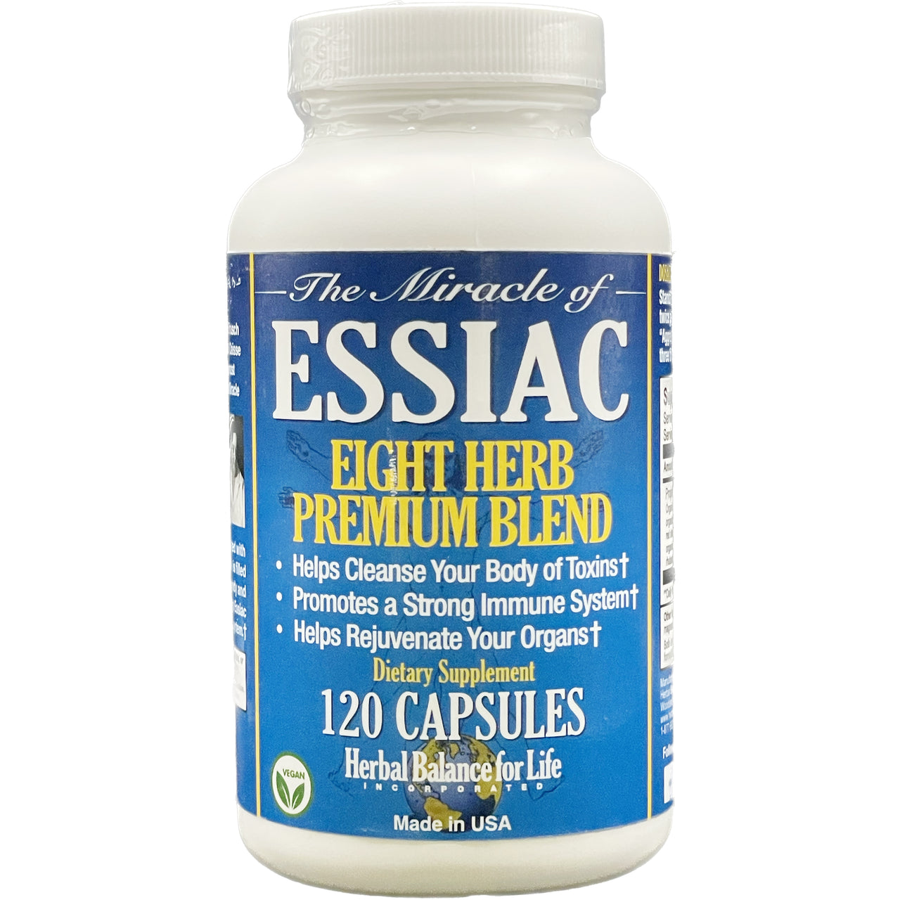 8 Herb Essiac Tea Capsules, 3199.5 mg per serving, 120 Capsules, Eight Herb Essiac, All Natural, No Brewing or Refrigeration, Great for Travel