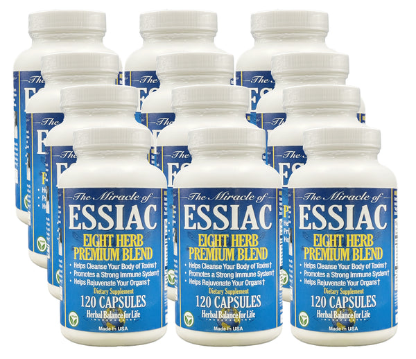 Essiac Tea Capsules, 1066.5 mg, 12 Pack 1440 Capsules, Eight Herb Essiac, All Natural, No Brewing or Refrigeration