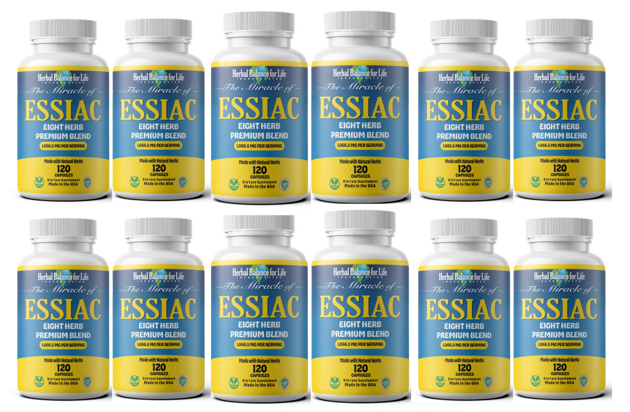 8 Herb Essiac Tea Capsules, 1066.5 mg per serving, Vegan, 12 Pack 1440 Capsules, Eight Herb Essiac, No Brewing or Refrigeration